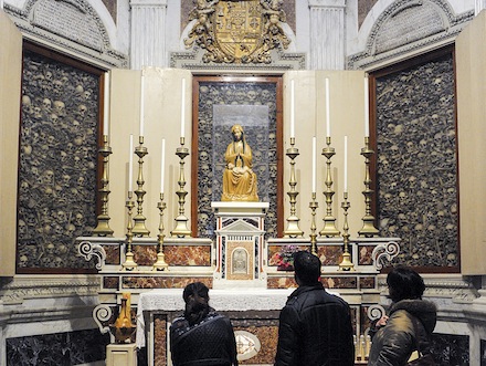 People view relics of the martyrs in the Cathedral of Otranto (Photo: CNS)
