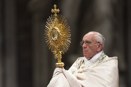 During a homily in May Pope Francis said: "The Lord has redeemed all of us, all of us, with the Blood of Christ: all of us, not just Catholics. Everyone." Photo: PA