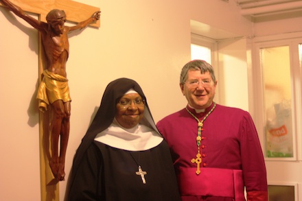 Mother Winsome with Mgr Keith Newton on New Year's Day