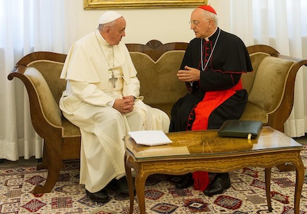 Pope Francis meets Cardinal Filoni back in August (CNS)